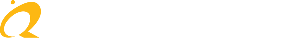Quixotic Golf white lettering logo with Q-dot symbol and golfer silhouette
